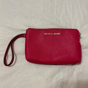 Michael Kors Vibrant pink Wristlet Clutch